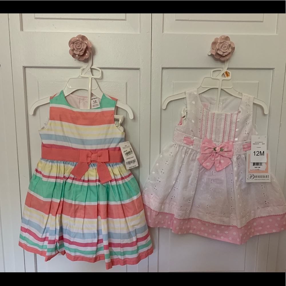 NWT - 12 month dresses - Carter’s and Bonnie baby